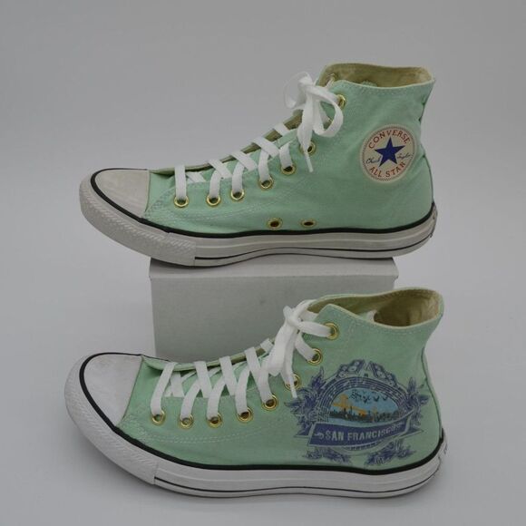 Converse Chuck Taylor All Stars San Francisco Skyline Mint Green M9 W11 High Top - Picture 1 of 11